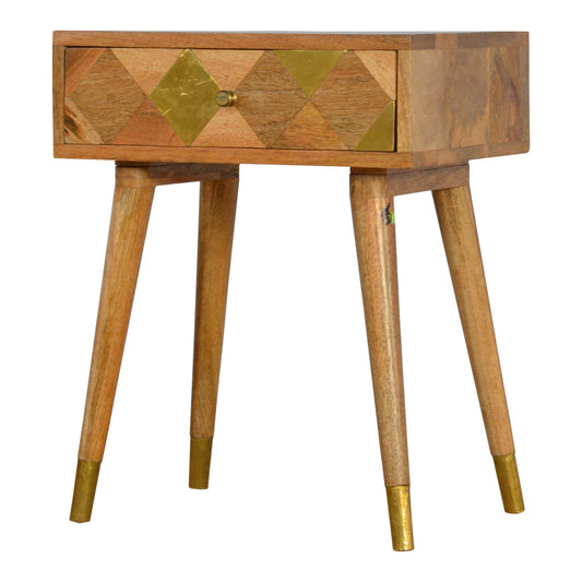 1 Drawer Gold Brass Nightsand